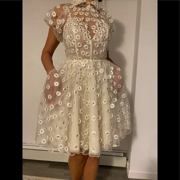 Teuta Matoshi Cream Daisy Dress - Picture 12 of 16